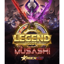 a poster for the legend slot musashi