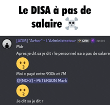 a screenshot of a discord conversation between peterson mark and adm