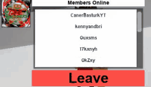 a person is standing in front of a sign that says `` members online '' and a sign that says `` leave '' .