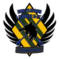 a logo for the 3rd platoon equate 3-2 semper in venatione