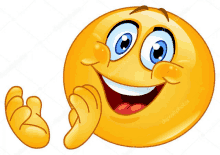 a cartoon smiley face is giving a thumbs up and smiling .