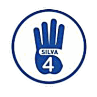 a blue hand with the number 4 on it in a blue circle