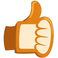 a cartoon hand giving a thumbs up sign on a white background