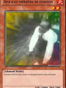 a card that says apa kau merepek ni syaiton