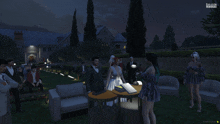 a screenshot of a video game shows a bride and groom at their wedding ceremony