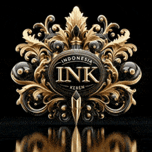 a logo for indonesia ink keren with a black background