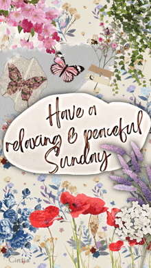 a greeting card says have a relaxing and peaceful sunday