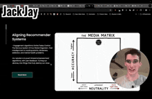 a screenshot of jack jay 's website with the media matrix