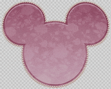 a pink mouse head with pearls around it