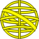 a drawing of a yellow circle with a cross in the middle