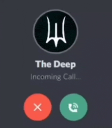 a phone screen shows a call from the deep incoming call