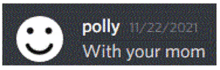 a smiley face with the words polly with your mom