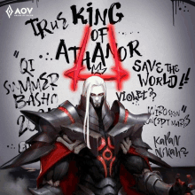 a poster that says true king of athenor