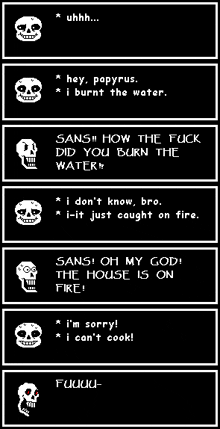 a screenshot of a video game with sans and papyrus