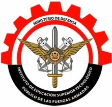 a logo for ministerio de defensa with a sword and anchor