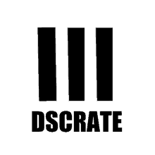 a logo for a company called dscrate with three black lines on a white background .