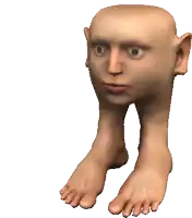 a computer generated image of a man 's head and legs