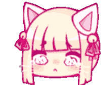 a pixel art drawing of a girl with cat ears on her head