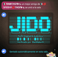 a screenshot of a text message between ivan and sasha that says sentado automaticamente en esta sala