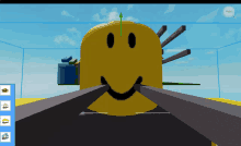 a screenshot of a video game shows a yellow smiley face