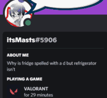 a screenshot of someone 's profile with the name itsmasts # 5906 on it