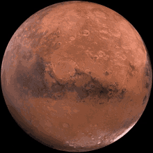 the planet mars is shown in a close up view