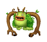 a cartoon drawing of a green monster with leaves on it 's arms