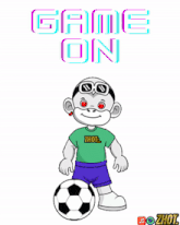 a soccer ball with the words game on on it