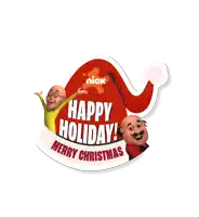 a sticker that says happy holiday and merry christmas