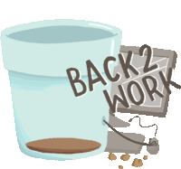 an illustration of a cup that says back2 work