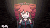 a cartoon of a girl with red hair and the word flipaclip on the bottom right