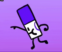 a cartoon drawing of a blue and white stick with arms and legs .