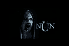 a poster for the movie the nun with a hooded nun