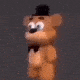 a close up of a teddy bear wearing a top hat .