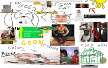 a collage of images including one that says goon corner on it