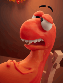 a cartoon character with a very angry look on its face
