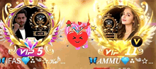 a picture of a man and a woman with a heart and the words vip 5 and vip 119