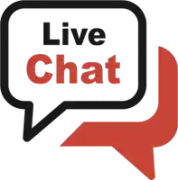 a speech bubble with the words live chat written inside of it