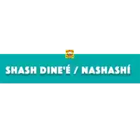 a blue sign that says shash dine e / nashashi