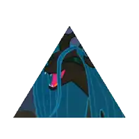 a pyramid with a drawing of a bat on the top of it