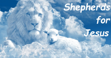 a lion and a lamb in the clouds with the words " shepherds for jesus "