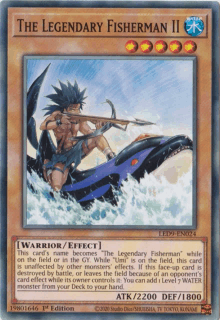 a card that says the legendary fisherman ii at the top of it