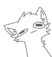 a black and white drawing of a cat 's face with a funny face .