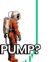 an illustration of an astronaut with the words pump written below him