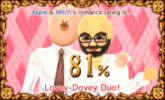 a picture of apple and mitch 's romance rating is 81 %