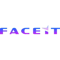 a facet logo with a purple and blue gradient