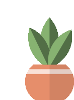 an illustration of a potted plant with a green leaf