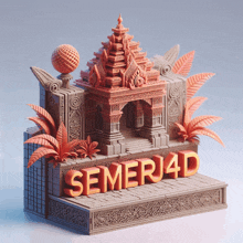 a 3d model of a building with the word semerj4d written on it