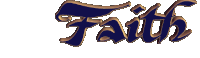 the word faith is written in gold and black on a white background