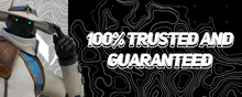 a poster that says 100 % trusted and guaranteed on it